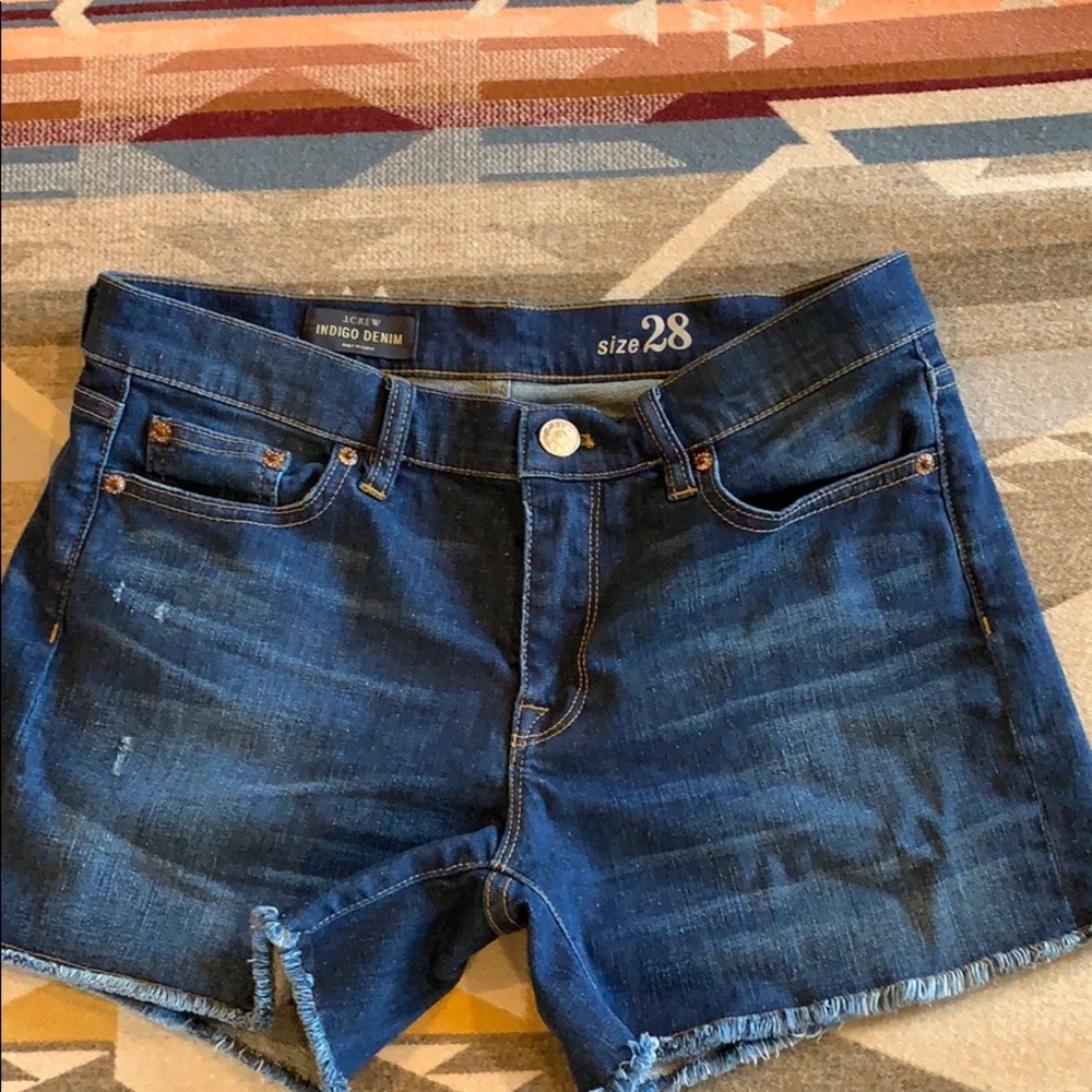 Jcrew indigo denim shorts size 28